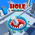 In the intriguing arcade game Hole Arena, you take on the role of a developing black hole and devour everything on a dynamic city area. 